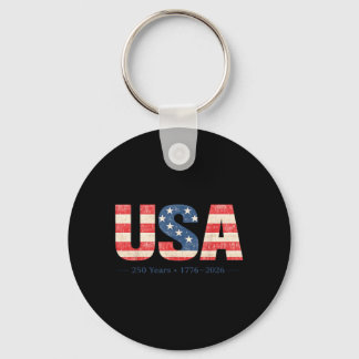 250 Years 17762026 Vintage Aamerican Flag Key Ring