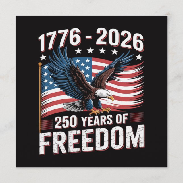 250 Years 1776 2026 250th 4th July Menu (Front)