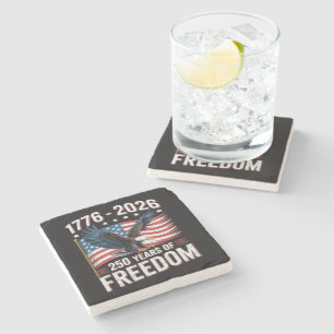 250 Years 1776 2026 250th 4th July Stone Coaster