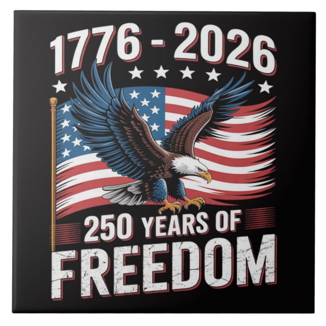 250 Years 1776 2026 250th 4th July Tile (Front)