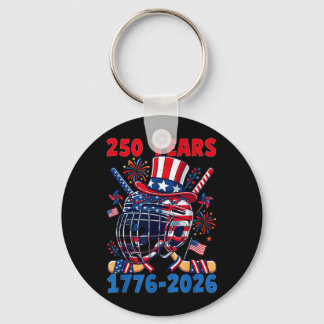 250 Years 1776 2026 250th Anniversary Ice Hockey Key Ring