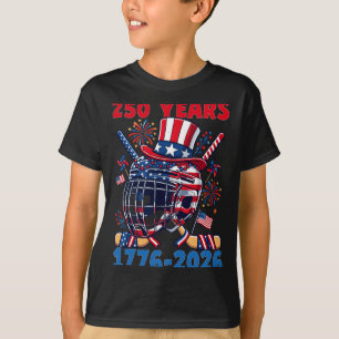 250 Years 1776 2026 250th Anniversary Ice Hockey T-Shirt