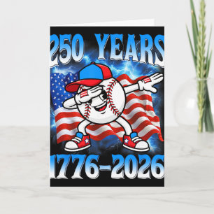250 Years 1776 2026 250th Baseball American Flag 4 Card