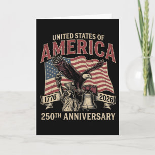 250 Years 1776-2026 250th Birthday 4th July Americ Card