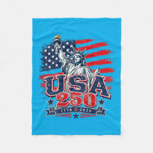 250 Years 1776-2026 250th Birthday 4th Of July Fleece Blanket