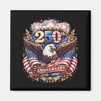 250 Years 1776-2026 250th Birthday American Flag Magnet