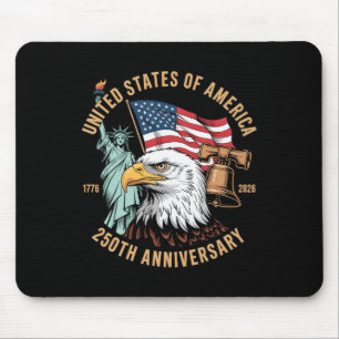 250 Years 1776-2026 250th Birthday Eagle Liberty 4 Mouse Pad