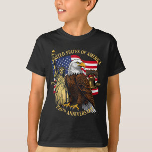250 Years 1776-2026 250th Birthday Eagle Liberty B T-Shirt