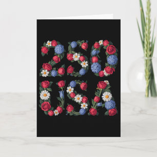 250 Years 1776-2026 250th Birthday Flowers _1 Card