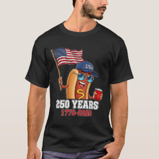 250 Years 1776-2026 250th Birthday Hotdog  T-Shirt