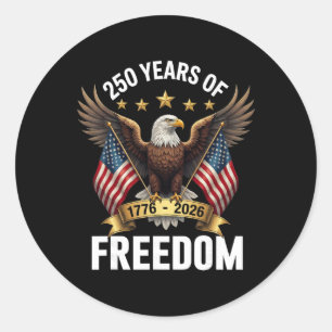 250 Years 1776-2026 250th Birthday Patriotic Ld Ea Classic Round Sticker