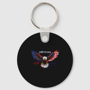 250 years 1776–2026 american eagle patriotic flag key ring