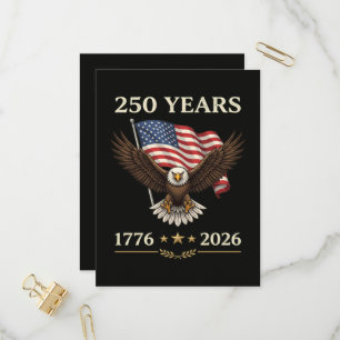 250 Years 1776 2026 Eagle American Flag Invitation Postcard