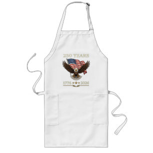 250 Years 1776 2026 Eagle American Flag Long Apron