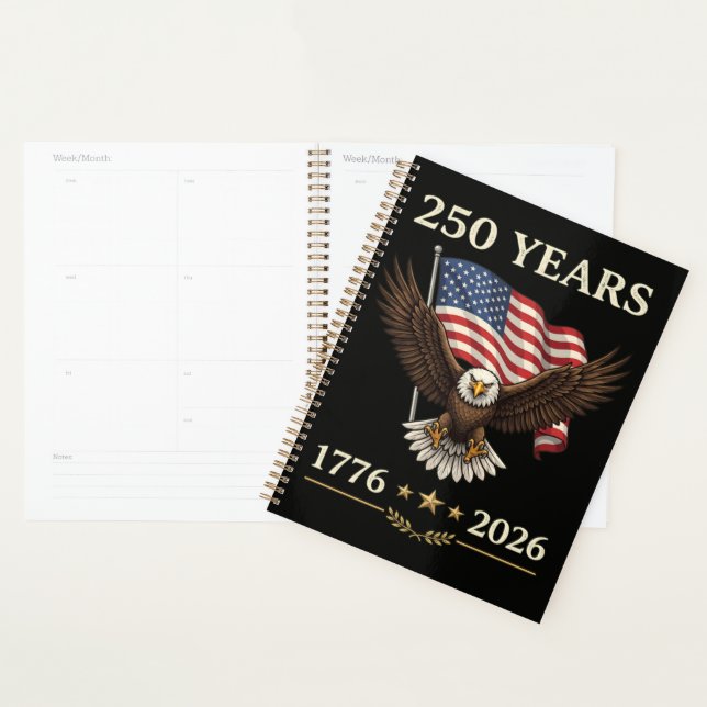 250 Years 1776 2026 Eagle American Flag Planner (Display)