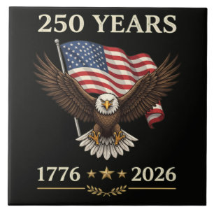 250 Years 1776 2026 Eagle American Flag Tile