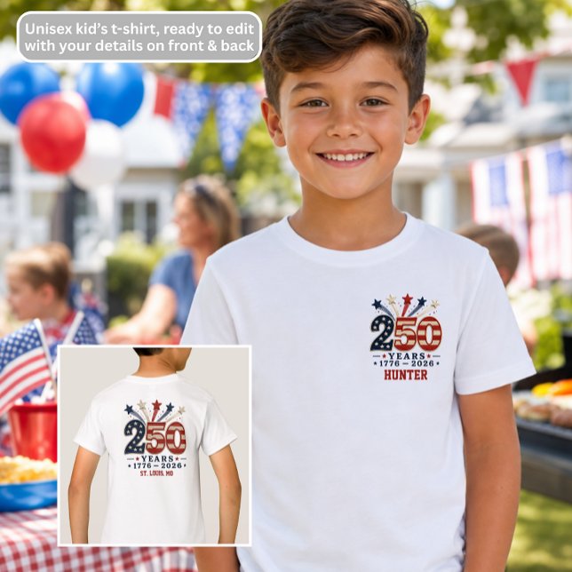 250 Years 1776-2026 Kids TShirt Independence Day (Creator Uploaded)