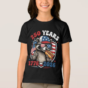 250 years 1776 2026 patriotic racoon usa independ Tri-Blend shirt