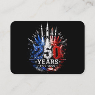 250 Years 1776–2026 Patriotic Sky Celebration Free Business Card