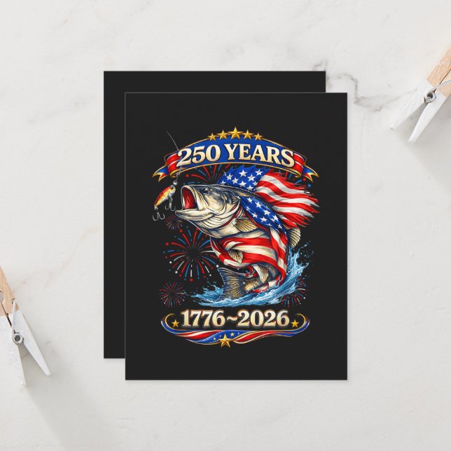 250 Years 1776-2026 Trout Fishing  Invitation (Front/Back In Situ)