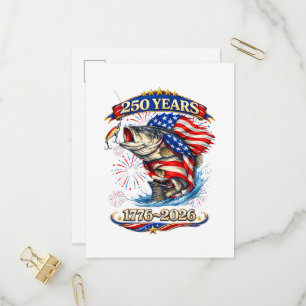 250 Years 1776-2026 Trout Fishing  Invitation Postcard