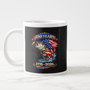 250 Years 1776-2026 Trout Fishing Large Coffee Mug