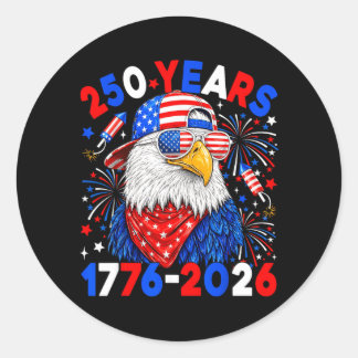 250 Years 250th Anniversary Eagle 4th Of July Boys Classic Round Sticker