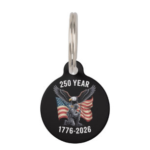 250 Years 250th Anniversary USA 4th July Pet Tag