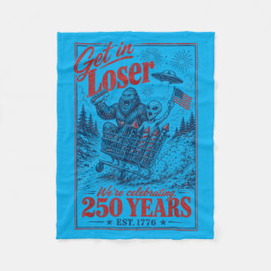 250 Years 250th Anniversary Usa July 4th Bigfoot Fleece Blanket