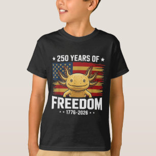 250 Years 4th of July Axolotl USA Flag Kids Men T-Shirt