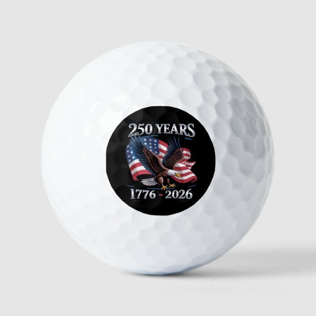 250 Years 4th Of July Eagle USA Flag 1776 2026 Golf Balls (Front)
