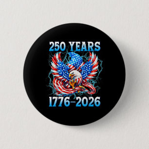250 Years AAAmerican 1776 2026 250th USA Eagle 4th 6 Cm Round Badge