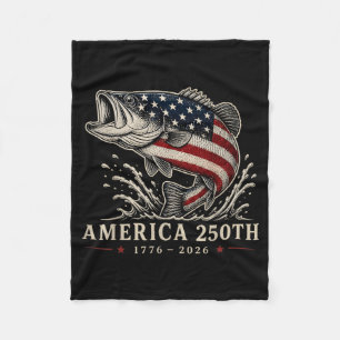 250 Years Aamerica 1776 2026 Fishing Usa Flag Fleece Blanket