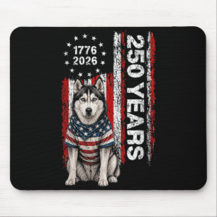 250 Years Aamerica Siberian Husky Patriotic Usa Mouse Pad