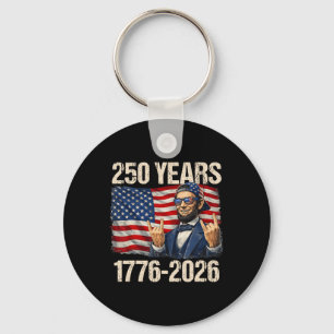 250 Years Abraham Lincoln American Flag 1776-2026 Key Ring