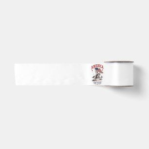 250 Years America 1776 2026 Patriotic Cowboy Satin Ribbon