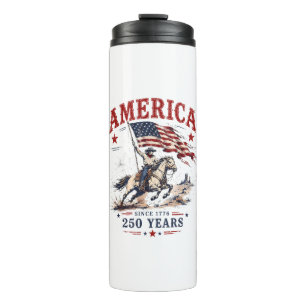 250 Years America 1776 2026 Patriotic Cowboy Thermal Tumbler