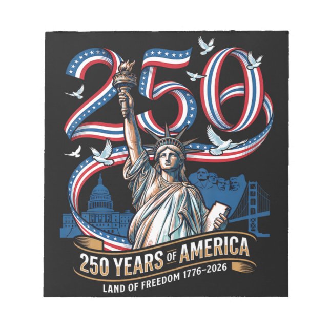 250 years america anniversary 1776 2026 notepad (Front)