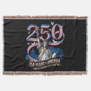 250 Years America Anniversary 1776 2026 Throw Blanket