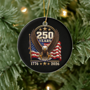 250 Years America Anniversary 250th Ceramic Tree Decoration