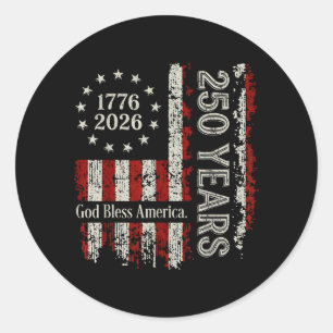 250 Years America Anniversary 250th Independence Classic Round Sticker