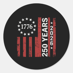 250 Years America Anniversary 250th Independence Classic Round Sticker