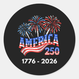 250 Years America Anniversary 250th Independence Classic Round Sticker