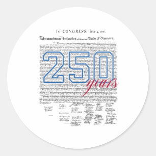 250 Years America Anniversary 250th Independence D Classic Round Sticker