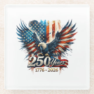 250 Years America Anniversary 250th Independence D Glass Coaster
