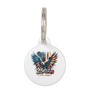 250 Years America Anniversary 250th Independence D Pet Tag