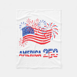 250 Years America Anniversary 250th Independence Fleece Blanket