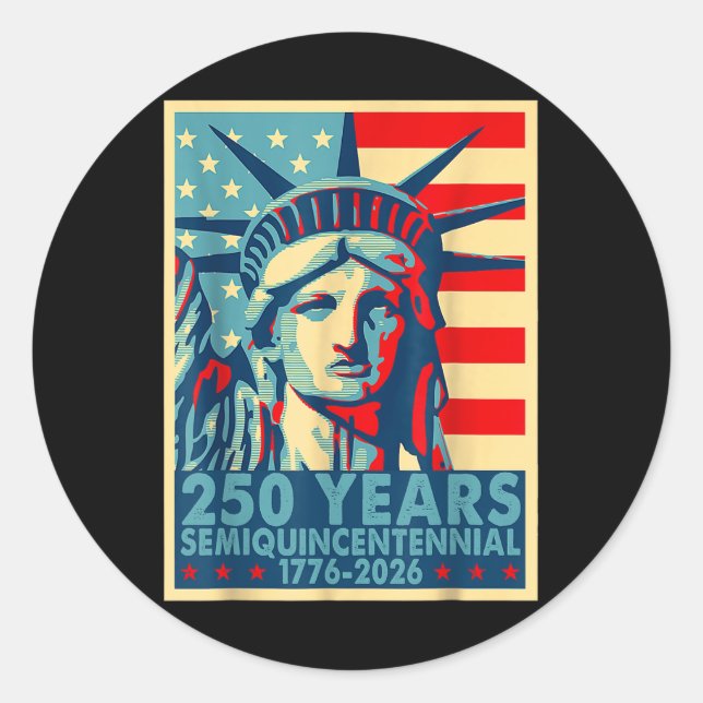 250 Years America Anniversary 4th Of July Independ Classic Round Sticker (Front)