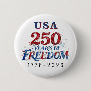250 Years America Anniversary 6 Cm Round Badge