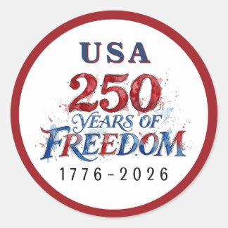 250 Years America Anniversary  Classic Round Sticker